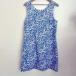 Hiho blue tropical Linen dress sleeveless M